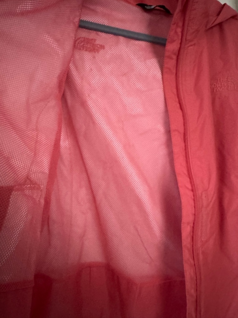 The North Face Coral-Red Hooded Rain Jacket - Picture 9 of 10